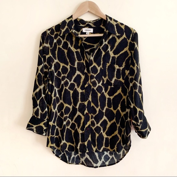 L’AGENCE Ryan Blouse Sienna Safari Print Small - Picture 2 of 8